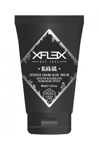 10472 xflex black gel cerny modelovaci gel maskovaci efekt pro prosedivele vlasy 100ml