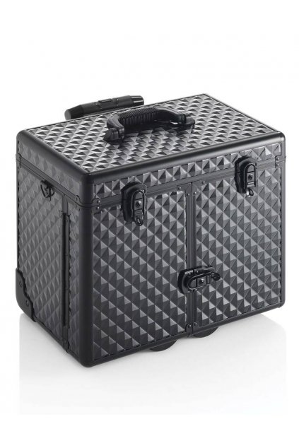 Kadeřnický a kosmetický kufr BLACK DIAMOND na kolečkách, černý