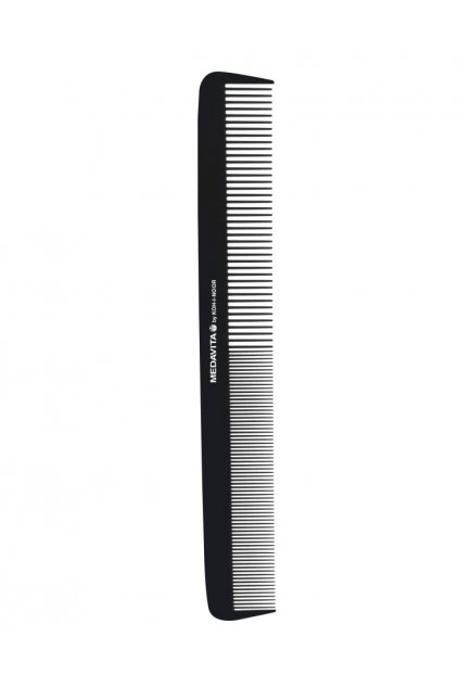 Hřeben Medavita KOH-I-NOOR Carbon klasický dlouhý rovný řídký/hustý 22,5cm