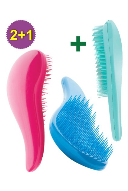 Akce 2+1 Kartáč Xan Kolor Tangle růžový, modrý +ZDARMA tyrkysový