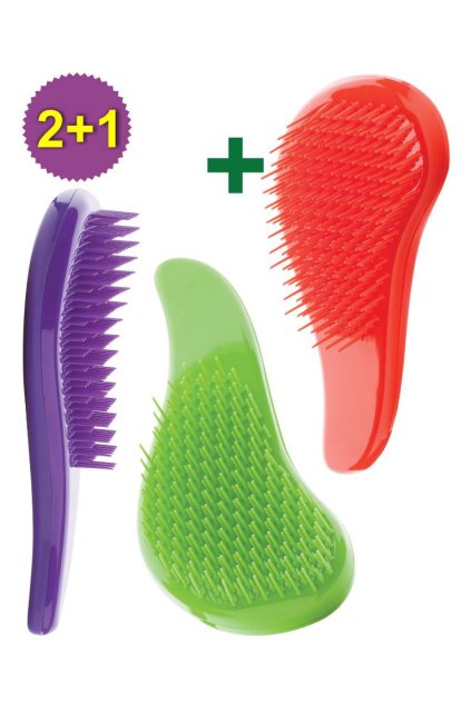 Akce 2+1 Kartáč Xan Kolor Tangle fialový, zelený +ZDARMA oranžový
