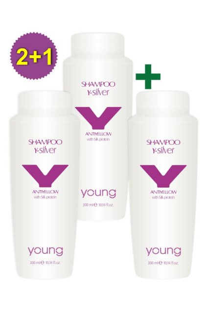 Akce 2+1 Young Y-SILVER Šampon pro neutralizaci žlutých tónů a oživení barvy 300ml