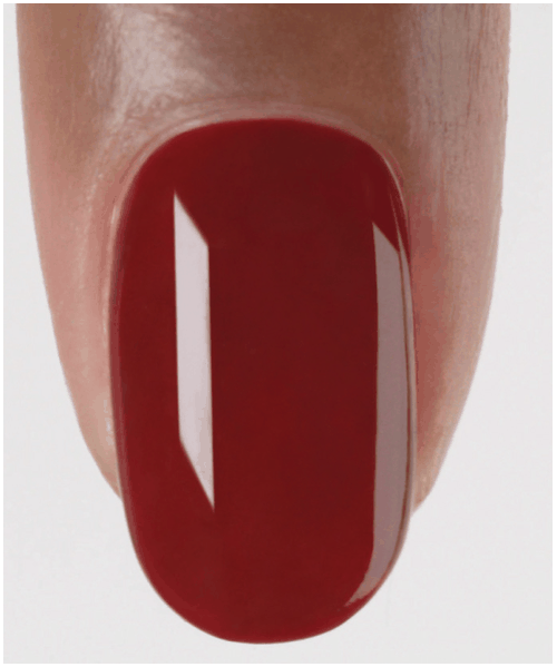 Hotové zpevnění BRISA s červeným gel-lakem SHELLAC