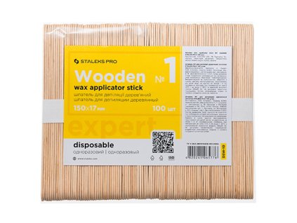 Staleks Dřevěná špachtle na vosk 150x17 mm (100 ks) DSW-10