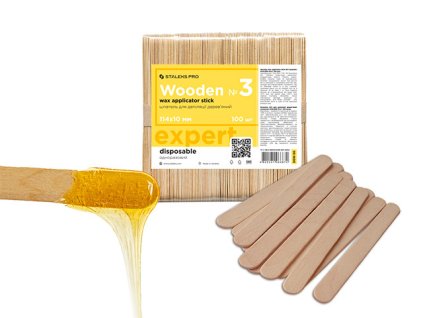 Staleks Dřevěná špachtle na vosk 114x10 mm (100 ks) DSW-30