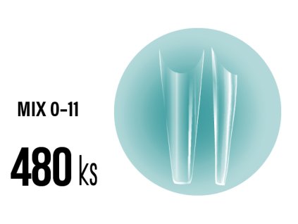 Platinum Soft Gel Tips - Long Coffin Clear Tip 480ks