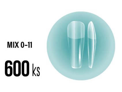 Platinum SOFT GEL Tips - MEDIUM COFFIN half matt, 600ks