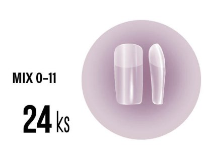 Platinum SOFT GEL Tips - MEDIUM SQUARE full matt - střední square matné, mix 0-11, 24ks (B-11)