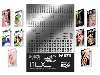 Platinum BOOSTER Chart Stickers - polepky na vzorníky na gely + 10ks věrnostních kartič