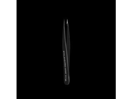 Staleks Profesionální pinzeta na obočí EXPERT - špičatá, černá barva TE-11/5b