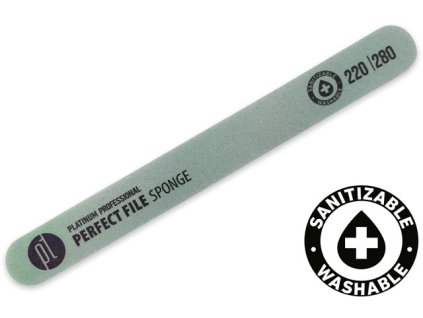 Platinum Perfect File Sponge Straight 220/280 - pěnový pilník rovný - Zebra