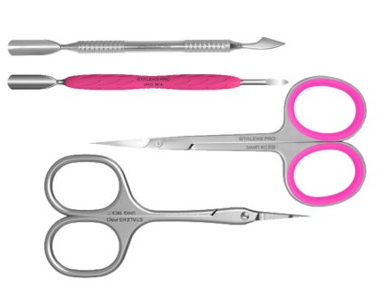 Staleks Manikurní Set - 2x pusher, 2x nůžky na kutikulu - bonusový dárek