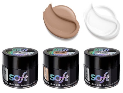 3 KS ZA CENU 1 KS: Platinum, New Soft gel + TOP,  3x 40g