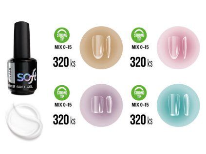 Platinum Testovací sada Strong Soft Gel Tips II.