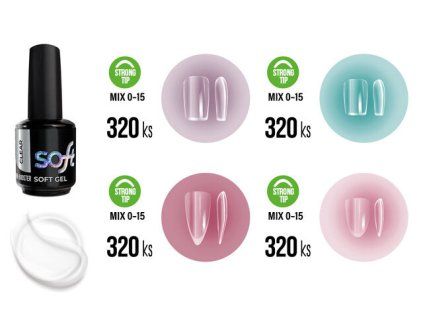 Platinum Testovací sada Strong Soft Gel Tips I.