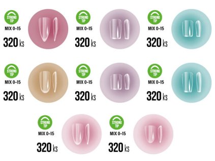 Platinum Sada 8x320ks Strong Soft gel Tips