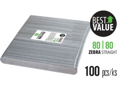 Platinum Best Value File Straight 80/80 - pilník rovný - Zebra - 100 ks