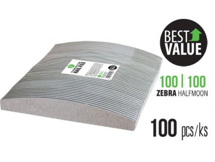 Platinum Best Value File Halfmoon 100/100 - pilník - Zebra - 100 ks