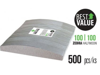 Platinum Best Value File Halfmoon 100/100 - pilník - Zebra - 500 ks