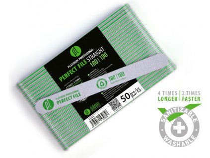 Platinum Perfect File Straight 180/180 pilník rovný - Zebra - sada 50 ks
