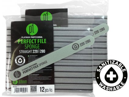 Platinum Perfect File Sponge Straight 220/280 - pěnový pilník rovný - Zebra - sada 24 ks