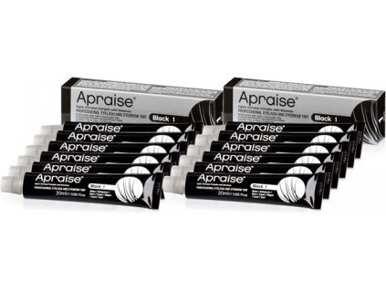 APRAISE Professional Eyelash and Eyebrow Tint - Black - Sada 12 ks