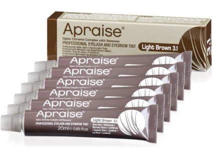 APRAISE Professional Eyelash and Eyebrow Tint - Light Brown - Sada 6 ks