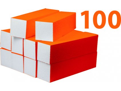 Neon Orange Buffer 120/120 - pilník blok - Oranžový - sada 100 ks
