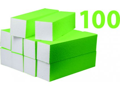 Neon Green Buffer 120/120 - pilník blok - Zelený - sada 100 ks