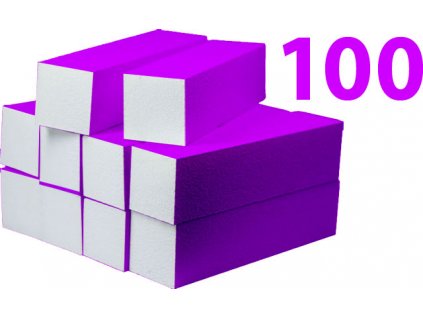 Neon Purple Buffer 120/120 - pilník blok - Fialový - sada 100 ks