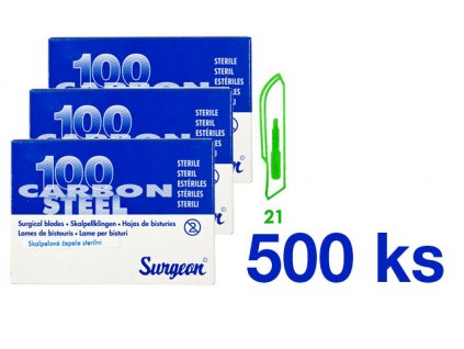 modelaznehtu.cz Čepelka Surgeon - velikost 21 - sada 500 ks