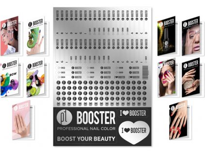 Platinum BOOSTER Color Chart Stickers A-I a 10 ks věrnostních kartiček