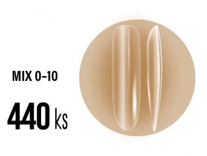 Platinum SOFT GEL Tips - LONG OVAL full clear - dlouhý ovál čirý - 440ks