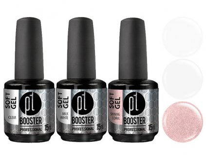 Platinum SADA LED-tech BOOSTER SOFT GEL 3x15ml (Clear,Milk White,Shining Coral)