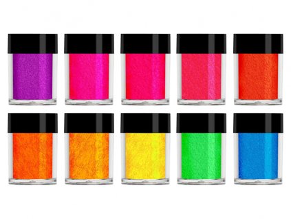 Lecenté Neon Effect Powders - sada 10 odstínů neonových pigmetů