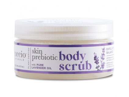 CUCCIO Skin Prebiotic Body Scrub 226g (8oz) - Jemný tělový peeling s prebiotiky a levandulovým olejem