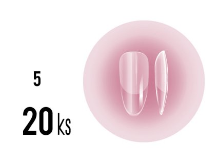 Platinum SOFT GEL Tips - MEDIUM ALMOND half matt, velikost 5 - 20ks