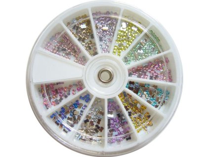 Box plný zdobících kamínků - Ribbon AB 3 mm