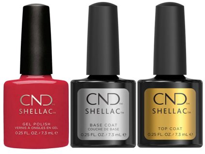 CND SHELLAC sada: UV Original Base + Top + Wildfire - bonusový dárek
