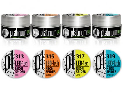 Platinum Neon New Spider Gel - sada 4 ks