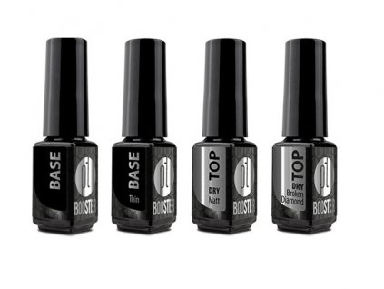 Platinum Barevná sada BOOSTER Color 4×3,5ml (Base, Thin Base, Dry Top Broken Diamond,Dry Matt Top)