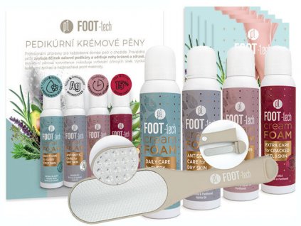 Platinum FOOT-tech Cream Foam Profi Pack - 4× Cream Foam Mix s pilníkem Magnum