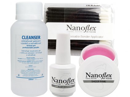 NanoFlex Reconstructive Gel - kompletní sada - Sheer Pink
