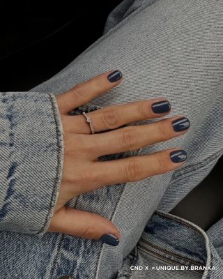 Denim vibes by @unique.by.branka 💙 CND SHELLAC v odstínu Denim Patch 🩵 #manikura #pedikura #nehty #cnd #cndshellac