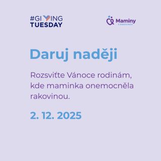 ✨ Letos poprvé jsme součástí #GivingTuesdayCZ! ✨ A čeká nás týden plný podpory pro nemocné maminky. 💛 Děkujeme všem, kteří...