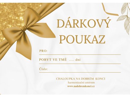 DÁRKOVÝ POUKAZ NA POBYT VE TMĚ  1 den