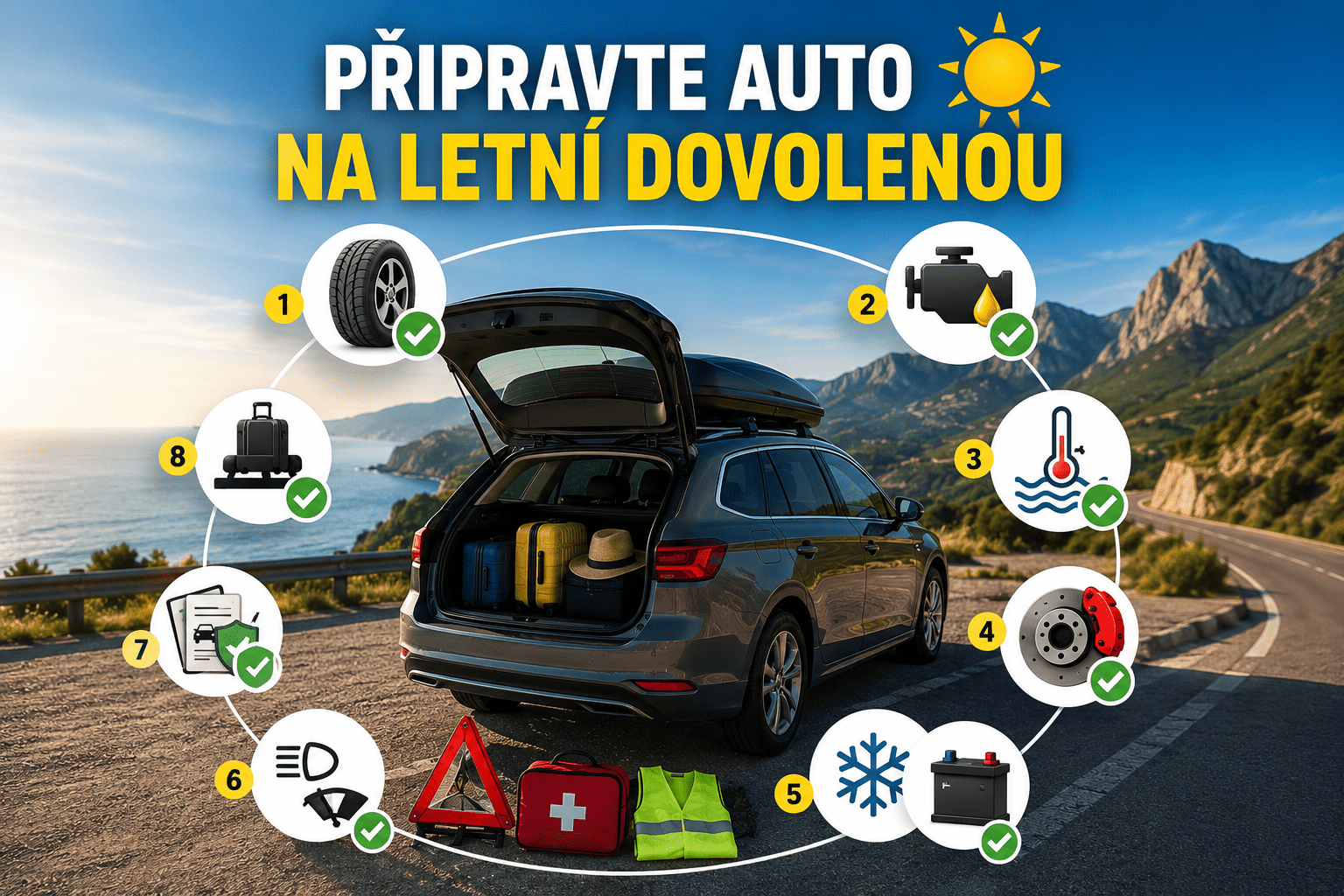 Jak připravit auto na letní dovolenou: Co většina řidičů přehlíží
