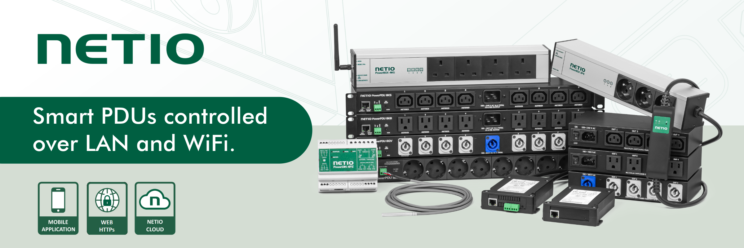 NETIO smart PDU, strips and cables