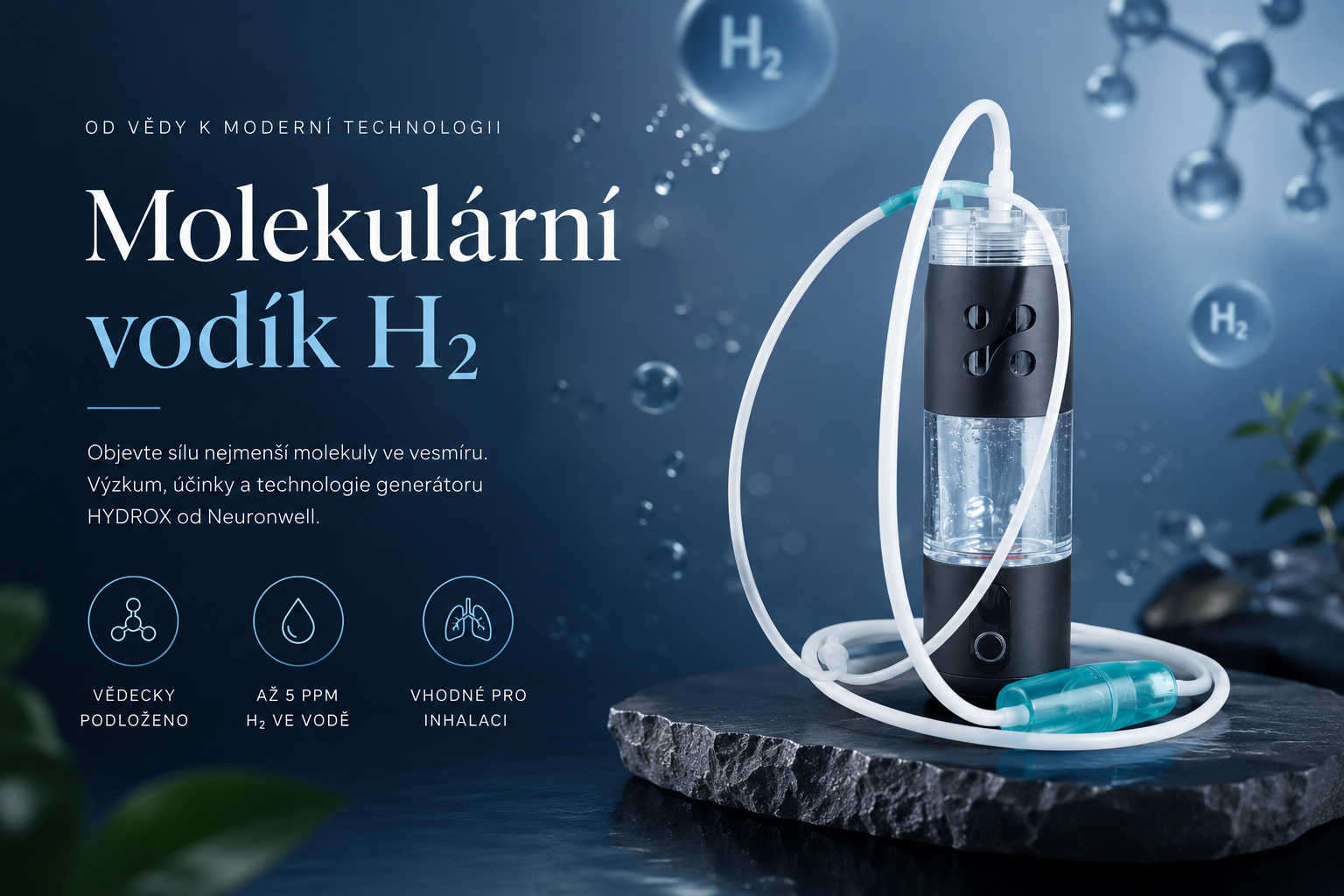 Molekulární vodík a vodíková voda: jak funguje Hydrox?