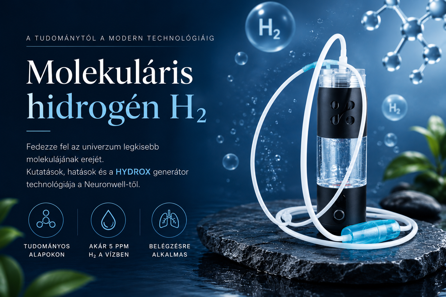 Hydrox hidrogéngenerátor és inhalátor | Molekuláris hidrogén H₂